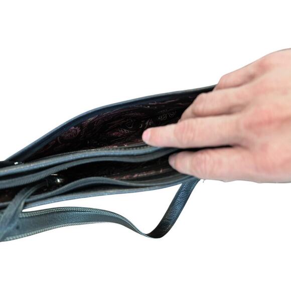 Brighton Women's Black Embroidered Heart Appliqué Shoulder Bags - Picture 8 of 11